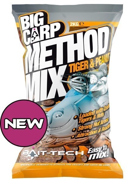 Bait-Tech Krmítková Směs Big Carp Method Mix Tiger & Peanut 2kg