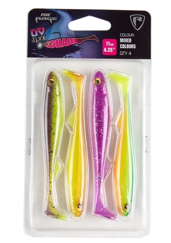 Fox Rage Gumová Nástraha Slick Shad UV Mixed Colour Packs Počet kusů: 5ks