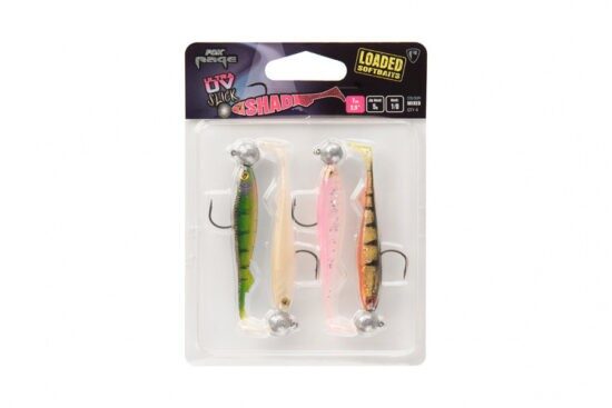 Fox Rage Sada Gumových Nástrah UV Slick Shad Loaded 4ks Varianta: Háček: 3/0 Hlavička: 10g