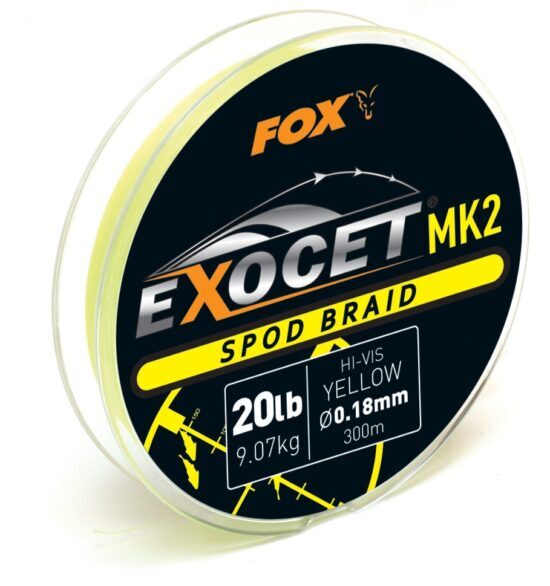 Fox Šňůra Exocet MK2 Spod Braid Yellow 300m Varianta: 20lb