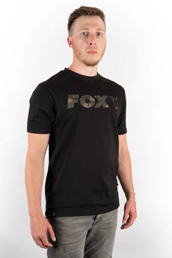 Fox Triko Black/Camo Chest Print T-Shirt - L