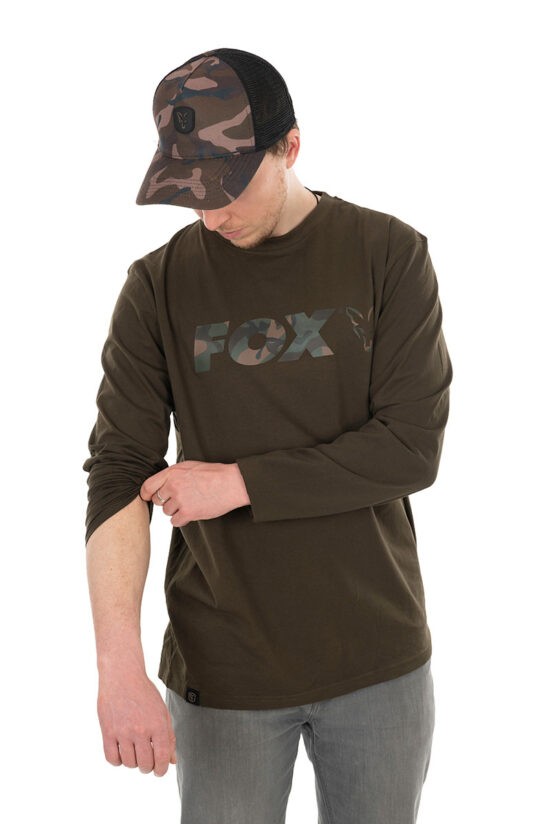 Fox Triko Long Sleeve Khaki Camo T Shirt Velikost: M