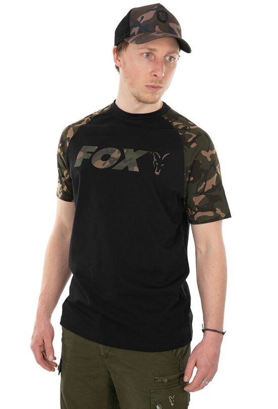 Fox Triko Raglan T Shirt Black Camo Velikost: L