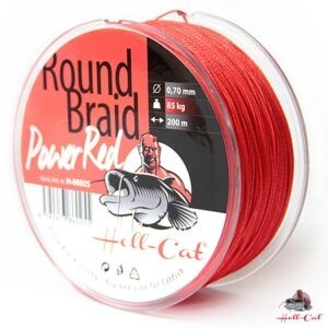 Hell-Cat Splétaná šňůra Round Braid Power Red 1000m Nosnost: 85