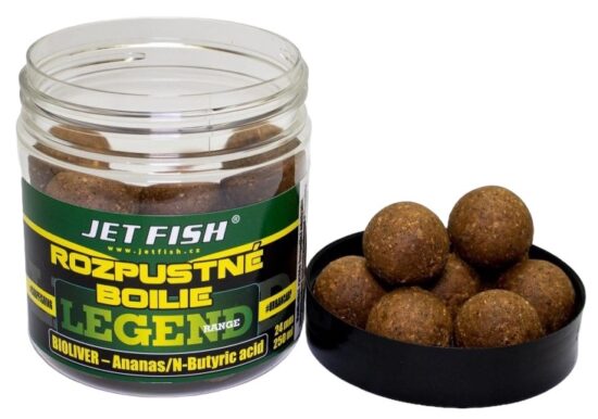 Jet Fish Rozpustné Boilie Legend Range Bioliver - Ananas / N-Butyric 250ml Průměr: 20mm