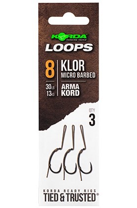 Korda Hotové Montáže Loop Rigs Klor 30lb Nosnost: 30lb