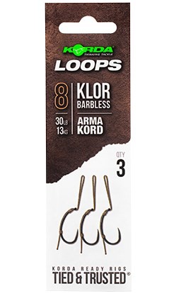 Korda Hotové Montáže Loop Rigs Klor Barbless 30lb Nosnost: 30lb