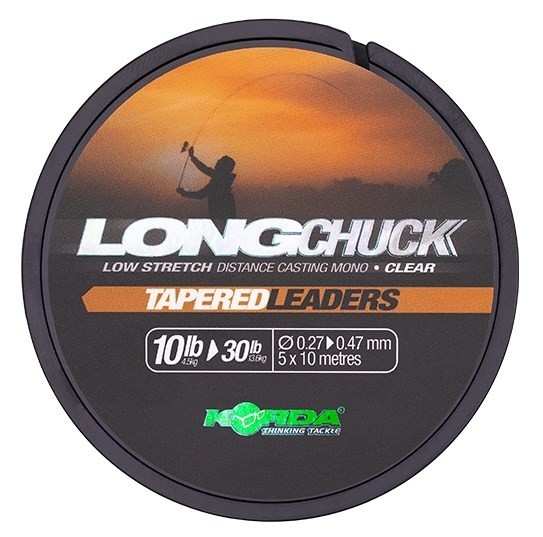 Korda Šokový Vlasec LongChuck Tapered Leaders Clear 5x10 m Nosnost: 10-30lb