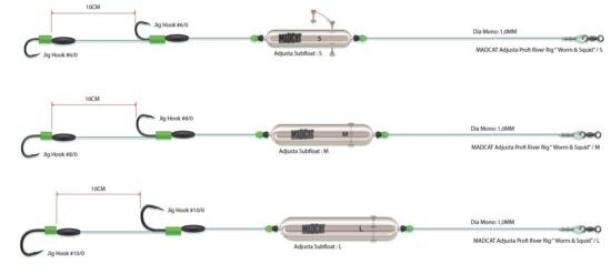 MadCat Návazec Adjusta Basic River Rigs “Live Bait“ Velikost: S