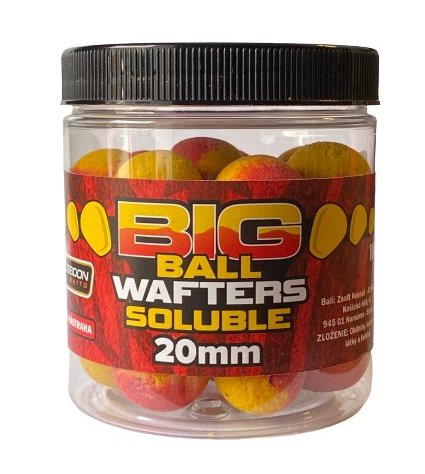 Poseidon Baits Neutrálně Vyvážená Nástraha Big Ball Wafters Soluble Ananas Banán 100g Průměr: 20mm