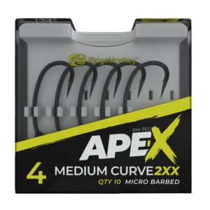 RidgeMonkey Háček Ape-X Medium Curve 2XX Barbed 10ks Velikost háčku: #4