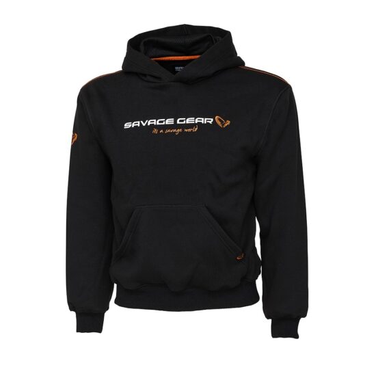 Savage Gear Dětská mikina Junior Logo Hoodie Black Ink - 10-12 let